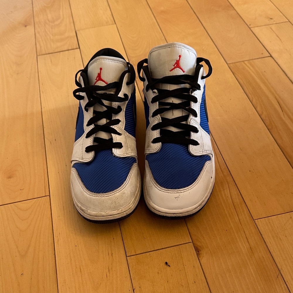 Blue and White Nike Air Jordan Sneakers